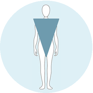 V-VORM bodytype - je schouders zijn duidelijk breder dan je taille en heupen