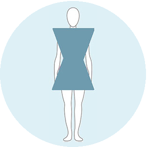 X-VORM bodytype- je heupen en schouders zijn even breed met een smallere taille